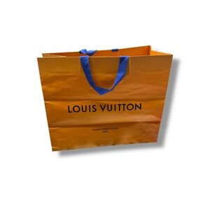 Louis Vuitton Large Shopping Bag Imperial Saffron 19.5x16 Blue Handles Gift Tote